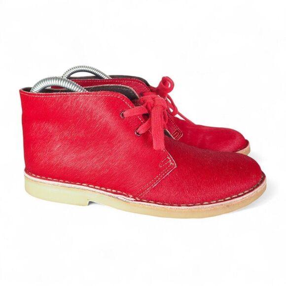 MiMao Calf Hair Classic Crepe Sole Chukka Boots 'Red" Women's 7/37 - Picture 4 of 11
